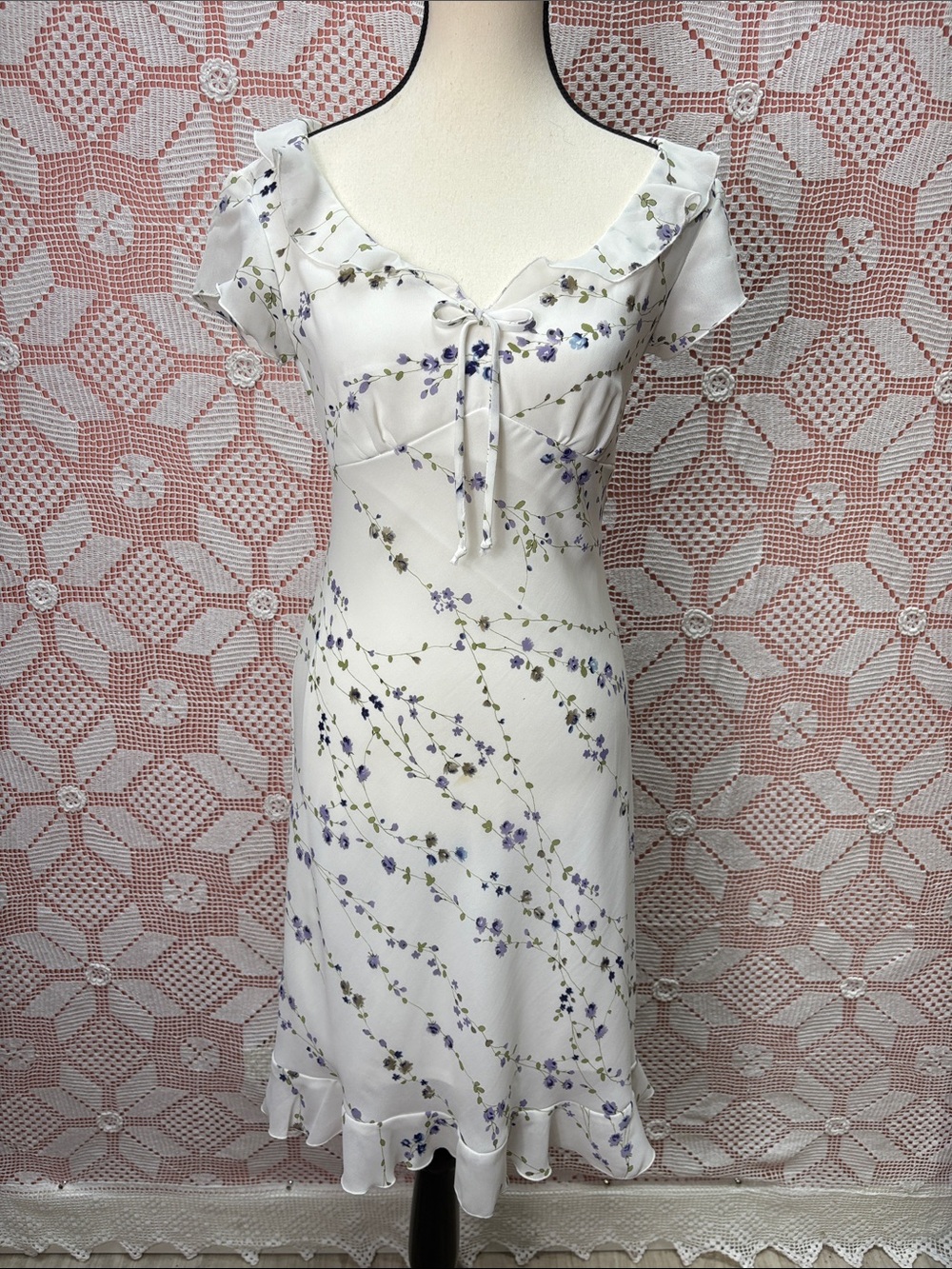 Just Choon Floral Ruffle Midi Dress Size 5